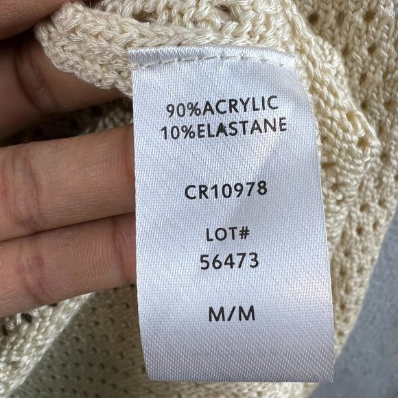 New Elan Natural Crochet Cardigan sweater / crochet pant set size M - Picture 11 of 16